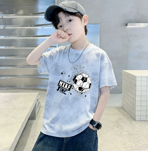 Children's summer cotton short-sleeved 2026 new style clothes - Boys' t-shirt, tie-dye trendy boys' top, children's clothing