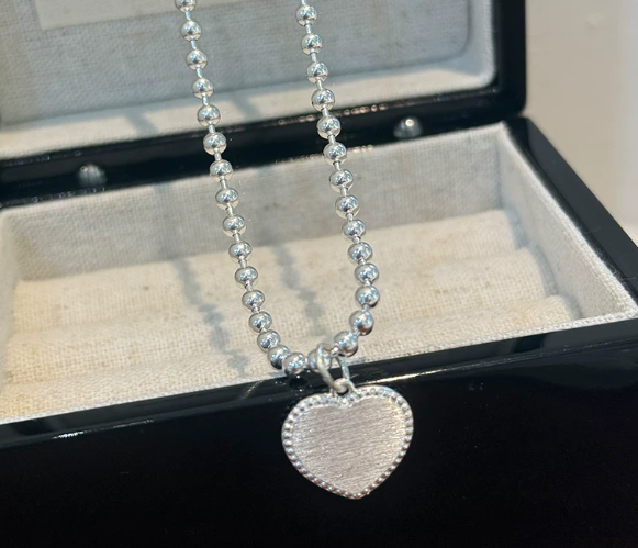 Children's sterling silver necklace 99% pure baby girl silver bracelet heart-shaped peach-shaped pendant
