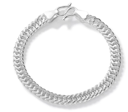 Silver bracelet, 99% pure silver horsewhip chain, for girls, children, men, students